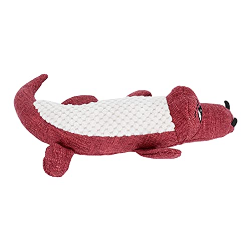 Qukaim Pet Quietschspielzeug Simulation Krokodil Plüsch Hundespielzeug Bissfest Molar Pet Vocal Toy, Rot von Qukaim