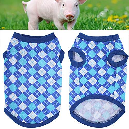 Qukaim Pet Shirts Haustier Rhombus Muster Ärmellos T-Shirt Weste Blau S Sommer Frühling Baumwolle Shirt für Haustiere von Qukaim