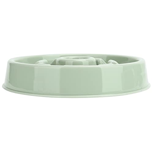 Qukaim Pet Slow Eating Bowl Pet Slow Eating Bowl, Anti-Schling-Futterspender für Hunde und Katzen, 21,5 cm, grünes Staubblatt-Design, verhindert Ersticken und Blähungen von Qukaim