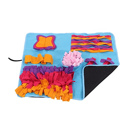 Qukaim Pet Snuffle Pad Dogs Snuffle Pad Puzzle, Tragbare Haustier Fütterungsmatte, Ermutigt Natürliche Futtersuche, Langsame Fütterungsmatte für Hunde Schnüffeln, 45cm, Blau und Grün von Qukaim