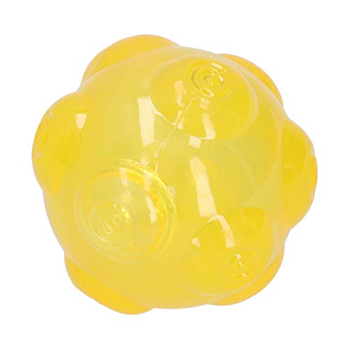 Qukaim Pet Teeth Cleaning Ball Pet Chewing Toy Squeaker Ball, TPR Bouncy Floating, Teeth Cleaning for Medium and Small Dogs, Yellow von Qukaim