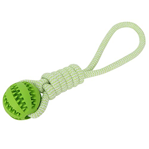 Qukaim Pet Toy Ball Cotton Rope Dog Chewing Ball Toy, Pet Tething Rubber Clean Ball, Outdoor Pet Supply, Green von Qukaim