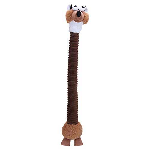 Qukaim Pet Toy Brown Fox Cord Sounding Puppy Toy, Bissfestes Plüsch Hundespielzeug für kleine und mittelgroße Hunde, Quietschendes Haustier Molar Spielzeug, Ideal für Zahnreinigung, 25cm Lang von Qukaim