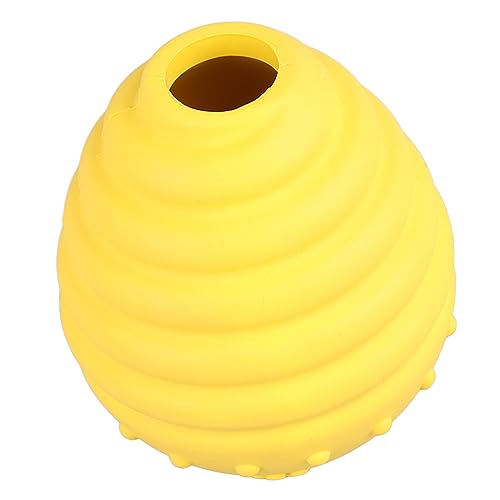 Qukaim Pet Treat Ball Toy Dog Food Dispensing Puzzle Ball, Interactive Rubber Pet Treat Toy for Anxiety Relief, Safe and Durable, Yellow von Qukaim