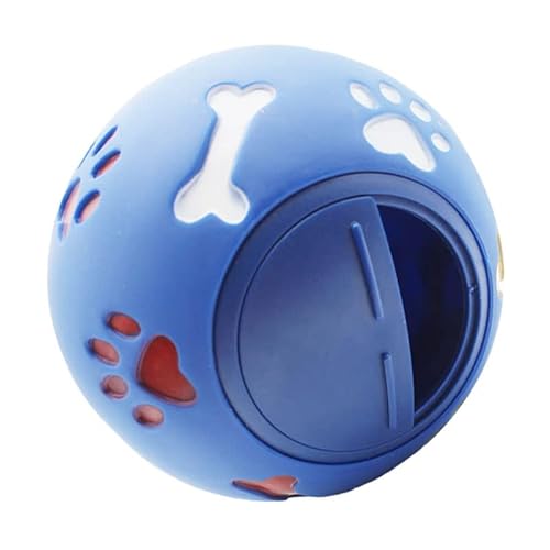 Qukaim Pet Treat Puzzle Toy Dog Treat Dispenser Ball Toy, Slow Feeding Adjustable Puppy Chewing Puzzle Ball for Cat, Blue, S Size 7.5cm/3.0in Diameter von Qukaim