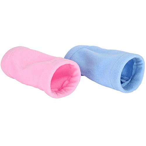 Qukaim Pet1way Flanell Tunnel Haustier Flanell Tunnel, 1 Weg Tunnel für Hamster und Kleintiere, Weiches Spiel- und Ruhespielzeug, Blau und Rosa, Geeignet für den Innenbereich von Qukaim