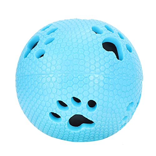 Qukaim Pettoyball Haustier-Spielzeug, ungiftig, waschbar, Ball für Hunde, sauberes Zahnen, Kauspielzeug, stachelig (blaue Pfotenabdruck) von Qukaim