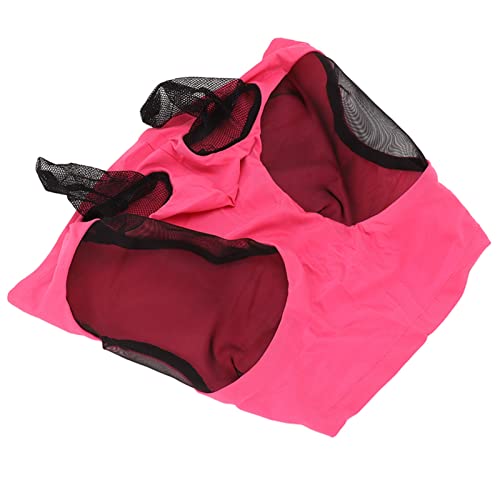 Qukaim Pferd Fliegenmaske mit Ohren Pferde Mesh Fliegenmaske mit Ohrenschutz Atmungsaktive Elastische Pferdegesichtsabdeckung für Reitsport Ausrüstung Rose Rot von Qukaim