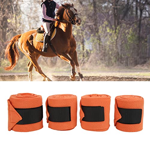 Qukaim Pferdebeinbandage, selbstklebend, doppelseitig, Fleece-Bandagen für Training, Übungen, 4 Stück, Orange von Qukaim