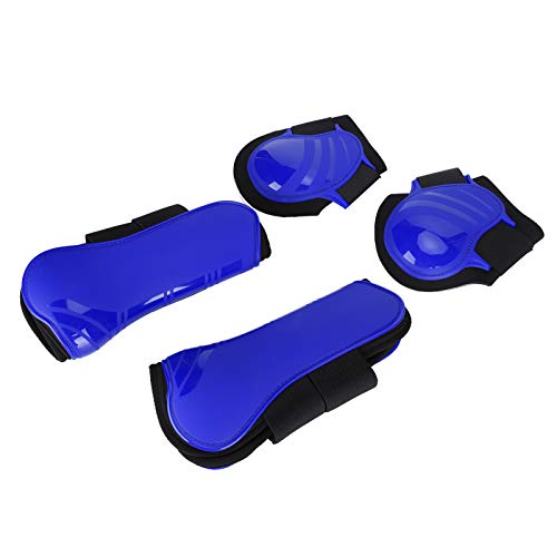 Qukaim Pferdesehnenstiefel 4er Set, PU Shell Tendon Streichkappen Streichkappen Schutzstiefel zum Reiten, Stoßdämpfender Sprungschutz, Blau L, Verstellbarer Pferdebeinschutz Qukaim Pferdesehnenstiefel 4er Set, PU Shell Tendon Streichkappen Streichkappen Schutzstiefel zum Reiten, Stoßdämpfender Sprungschutz, Blau L, Verstellbarer Pferdebeinschutz von Qukaim