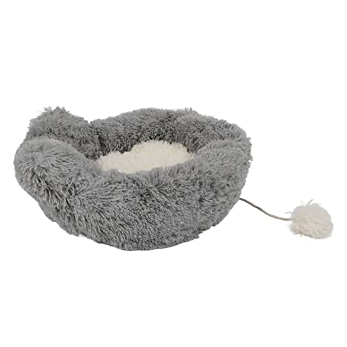 Qukaim Plüsch-Hundehütte Kühlmatte für Hunde und Katzen, selbstkühlendes Kissen, Sommer-Katzenbett, 2-teiliges Design, rutschfeste Unterseite, weiche, bequeme Plüschhütte, XL, Grau für Zuhause, von Qukaim