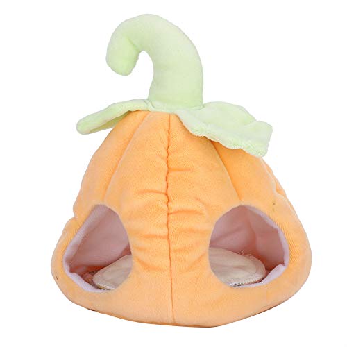 Qukaim Pumpkin Pet Cotton Nest Small Pet Cotton Nest, Pumpkin Shaped Warm House for Guinea Pig, Chinchilla, Igel, Hamster, Cozy Small Pet Supplies, 30cm Long, Cotton Material von Qukaim