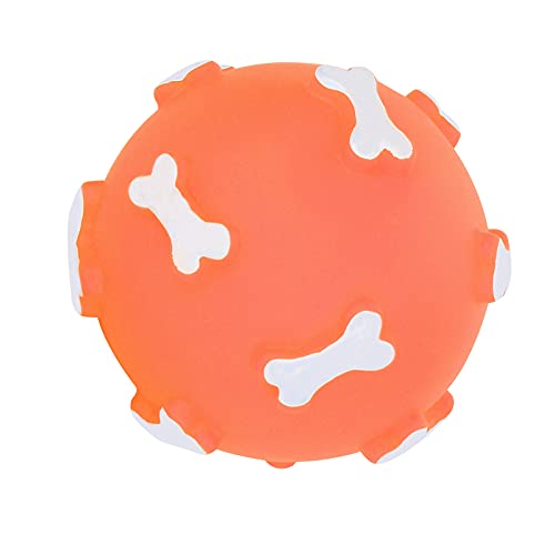 Qukaim Quietschender Vokalball aus Vinyl, quietschendes Kauspielzeug für Hunde, ungiftiger Beißball für Haustiere, für den Außenbereich, Orange von Qukaim
