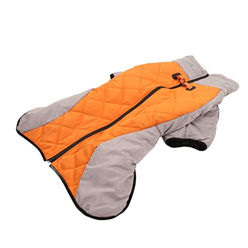 Qukaim Reflektierende Rollkragen-Hundeweste, reflektierende Rollkragen-Hundeweste für Herbst und Winter, Grau-Orange, Größe 4XL von Qukaim