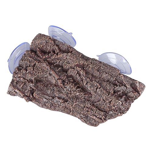 Qukaim Schildkröte Kletterplattform Schildkröte Sonnenplattform Harz Simulation Rinde Form Reptilien Ruheterrasse Schildkröte Kletterplattform Ideal für Wasserschildkröten 30,5 x 20,3 cm Look von Qukaim