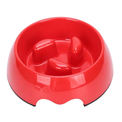 Qukaim Slow Feeding Bowl Slow Eating Pet Bowl, Anti-Choking Food Feeder for Cats and Dogs, Interactive Feeding Bowl, Red von Qukaim