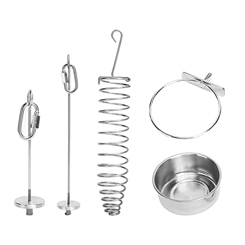 Qukaim Stainl Steel Papagei Feeder Set 4 Stück Papagei Futter Cup Set, Tragbare Hängende Edelstahl Vogelfutterspender Papagei Futterspender Papagei Futterspender Futterspender Obst Halter Leicht zu von Qukaim