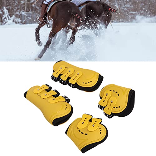 Qukaim Streichkappen für Pferde, Streichgamaschen für Pferde, 4er-Set, vorne offen, verstellbar, schützend zum Springen, Gelb, 40 cm von Qukaim