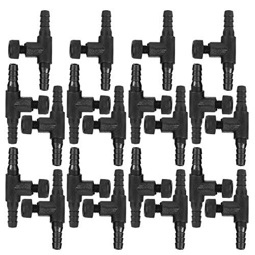 Qukaim T-Verbindungsstück, 20 Stück, schwarz, ABS-Kunststoff, 3-Wege-Schlauch, Volumenregelventil für Sauerstoffpumpe, Zubehör von Qukaim