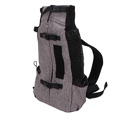 Qukaim Tragbare Haustier-Tragetasche, Nylon, Haustier-Tragetasche, Rucksack für Outdoor, Radfahren, Reisen, L, Grau von Qukaim