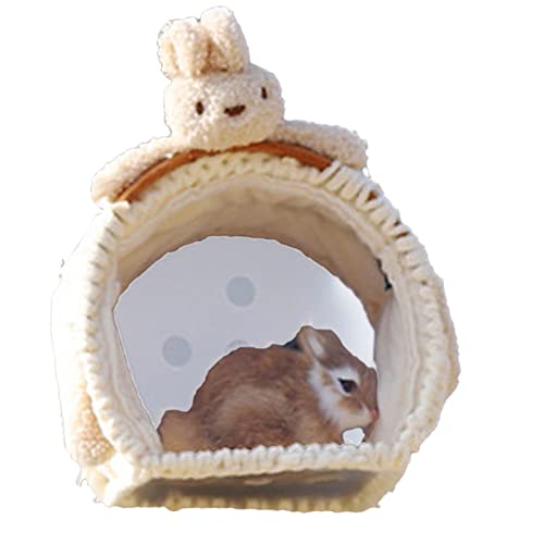 Qukaim Tragetasche für kleine Haustiere, transparent, atmungsaktiv, tragbar, halbrund, Kaninchen, S, eine Schulter, Reißverschluss aus Legierung von Qukaim