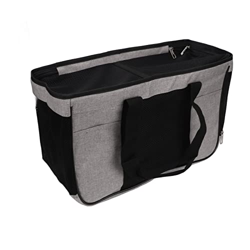 Qukaim Transporttasche für Kleintiere, Katzentragetasche, atmungsaktiv, tragbar, Reisetasche für Kleintiere, Grau/Schwarz von Qukaim