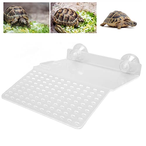 Qukaim Turtle Dock Basking Platform Reptile Basking Platform, Transparent Acrylic Turtle Dock with 2 Suction Cups L von Qukaim