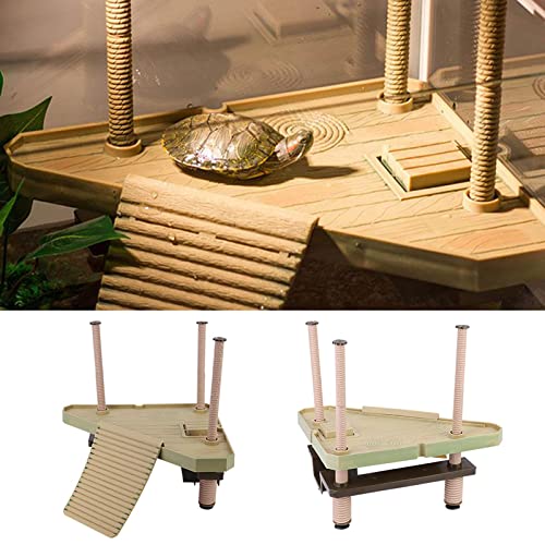 Qukaim Turtle Leisure Flat Reptile Turtle Basking Floating Platform, Amphibien Freizeittisch für Aquarium Tank, Flaches Design, ideal für Schildkröten und Amphibien, 20 x 10 cm von Qukaim