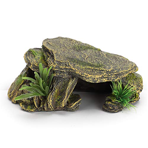 Qukaim Vivid Safe Hiding Caves Turtle Reptile Habitat Habitat Hiding Caves, Aquarium Fish Tank Amphibious Shelters, Vivid Safe Caves for Turtles and Reptiles, Various Sizes von Qukaim