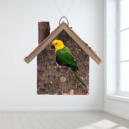 Qukaim Vogelhaus aus Holz, hängendes Vogelhaus, feuchtigkeitsbeständig, Vogelruheplatz, Haustierbedarf, 30,5 cm Höhe von Qukaim