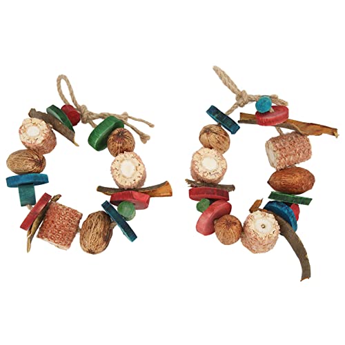 Qukaim Vogelkauspielzeug Vogelkauspielzeug für kleine bis mittelgroße Vögel, natürliches hängendes Papageienkäfig-Bissspielzeug, Conure Spielzeug von Qukaim