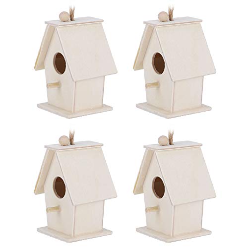 Qukaim Vogelnester Holz Vogelhaus Nester Set Hängende Garten Hof Dekoration 4Pcs Innovatives Design von Qukaim