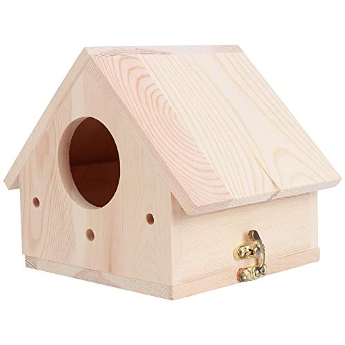 Qukaim Vogelnistkäfig Holz Vogelhaus, Outdoor Nistkäfig Zuchtkäfig Ornament für Gartendekoration von Qukaim