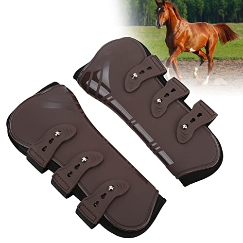 Qukaim Vorderbeinschutz für Pferde, Neopren-Schutzstiefel zum Reiten, Springen, 2 Stück, XL, braun, Vorderbeine von Qukaim