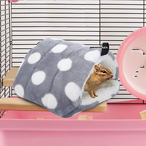 Qukaim Warme Hamster-Hängematte mit großen Punkten, Flanell, Shu Samt, Hängebett für kleine Haustiere, warmes Haustier-Hängebett von Qukaim