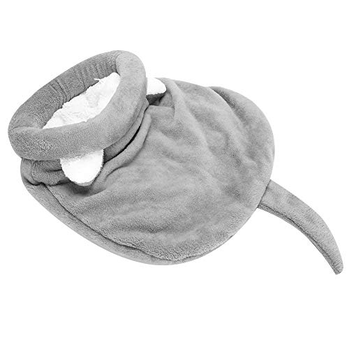 Qukaim Warming Pet Bed Soft Plush Pet Bed, Calming Warm Cave Sleeping Bag for Dogs and Cats, Comfortable Kennel, Gray, Medium Size von Qukaim