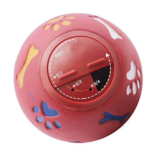 Qukaim Welpen-Puzzle, Kauball, Leckerli-Spender, Ball, Welpen-Puzzle-Spielzeug, Rot, Größe M, 11 cm Durchmesser von Qukaim