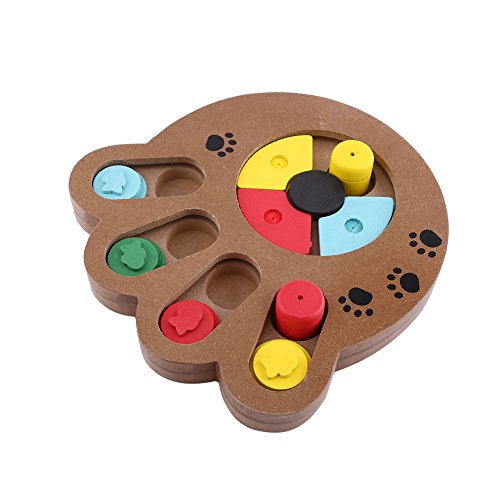 Qukaim Wooden Pet Toy Puppy Wooden Interactive Toy for Dogs and Cats, Multi-functional Food Treatated Pet Toy von Qukaim