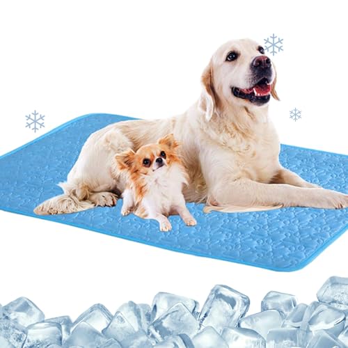 Qumiuu Cool Pad für Hunde, Kühlmatte für Hunde | Tragbare Kühlunterlage für Hunde mit Rutschfester,Hundebox-Unterlage, Haustier-Kühldecke, Hundeschlafmatte, kühlendes Hundebett für Reisehunde und von Qumiuu
