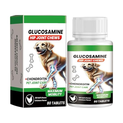 Qumiuu Ergänzungsmittel für die Hüftpflege bei Hunden, Tabletten zur Linderung von Beschwerden bei Hunden, Linderung beruhigende Tabletten, Natürliche Ergänzungsmittel zur Linderung von von Qumiuu