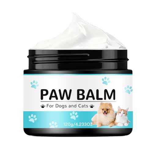 Qumiuu Fußpflegecreme für Haustiere, Pfotenberuhigungsbalsam - 120g Pfotencremebutter für Katzen und Hunde | Licksafe Hundepfotenwachs für trockene Pfoten und Nase, Hundepfotenschutz, cremige Butter von Qumiuu