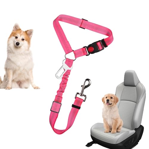 Qumiuu Hunde-Autogeschirre, Hunde-Sicherheitsgurt fürs Auto - Sicherheits-Hundegurt-Autositzgeschirre - Tragbares Hunde-Autogeschirr mit Kopfstütze, Hundesitz-Sicherheitsgurt für mittelgroße, kleine von Qumiuu