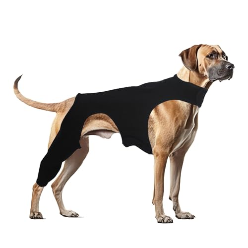 Qumiuu Hunde-Hinterbeinmanschette, Hunde-Hinterbeinstütze,Wundschutzhülle für Hundeschenkel - Anti-Licking Medium Dog Wunde Oberschenkelbandage Ellenbogen Recovery Sleeve Hüftwunde Pflege von Qumiuu