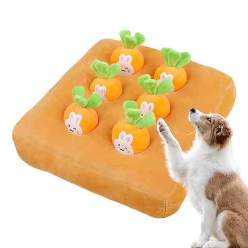 Qumiuu Karotten-Katzenspielzeug, Hundespielzeug Karottenfarm,Enrichment Dog Snuffle Puzzle-Spielzeug - Karotten-Ziehspielzeug, Ananas- und Erdbeerpflück-Bauernhof-Schnupftabak-Puzzlespielzeug von Qumiuu