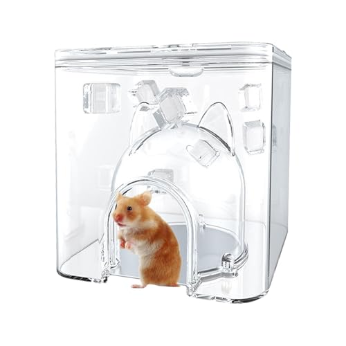 Qumiuu Kühlbett für kleine Tiere, kleine Tiere Kühlhütte, Wasserwärme Dissipation Aluminiumplatte Hamster Bett, Kleine Tierhöhle klar für Rennmäuse, Zuckergleiter, Goldbär von Qumiuu