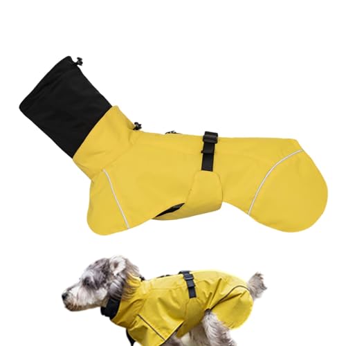 Qumiuu Regenmantel für kleine Hunde, wasserdichter Hunderegenmantel - Atmungsaktive Hunde-Regenjacke | Verstellbarer, wasserdichter Regenmantel mit nachtreflektierenden Sicherheitsstreifen, einfach von Qumiuu