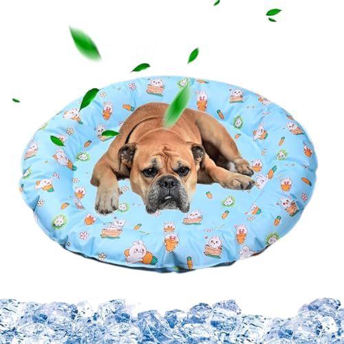 Qumiuu Sommer-Hunde-Kühlmatte, Hunde-Schlafunterlage, kühlend,rutschfeste, Wiederverwendbare Trainingsunterlage für Haustiere mit niedlichem Muster - Selbstkühlende Matte für Hunde, atmungsaktiv, für von Qumiuu