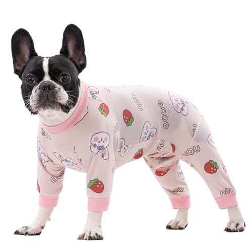 Hunde-Genesungsanzug für Chirurgie, für kleine und mittelgroße Hunde, niedlich, weicher Hunde-Pyjama, Alternative zur Verhinderung von Lecken, Genesungsanzug, für Damen und Herren, Größe L, Hase, von Qunaawa