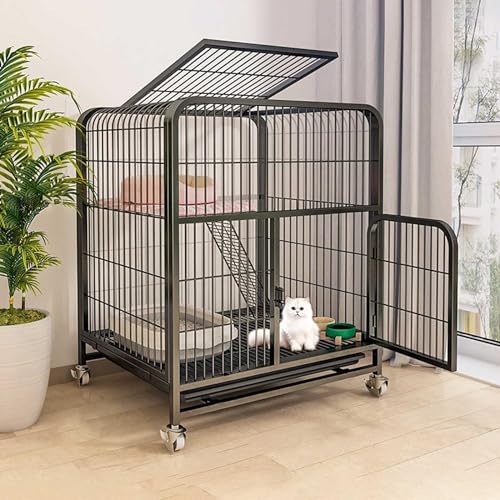 HXRW Katzengehege Katzenkäfig Outdoor Katzenhütte Katzenkäfig Laufstall Katzengehege auf Rädern Metall Kätzchen Käfig - für Kleintiere, Kätzchen für Frettchen, Kätzchen, Hase, Kaninchen, Kleintiere von Qunine