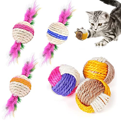 Qunkun Interaktives Katzenball Katzenspielzeug, 6 Stücke Katzen Ball, Haustier Katzen Spielzeug Bälle, Umweltfreundliche Kätzchen Bälle, Kätzchen Spielzeug Interaktive, Pfoten Fit Spielball Katze von Qunkun